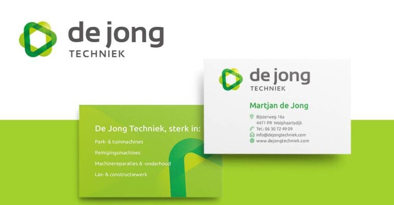 De Jong Techniek visitekaartje